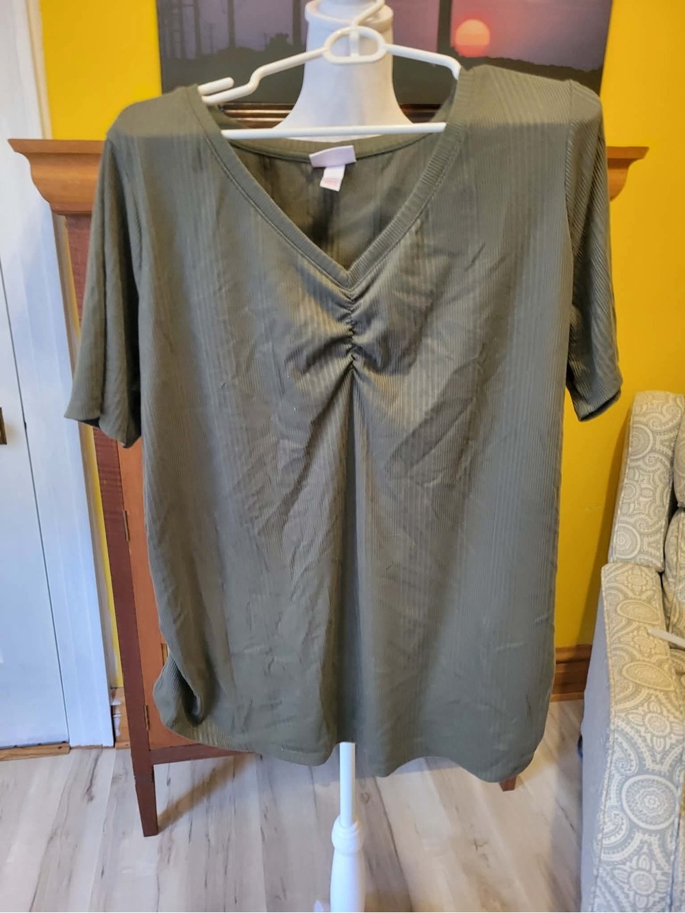 Isabel Maternity by Ingrid & Isabel Olive Green Ribbed Maternity Top l PTP 20